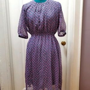 Pink and Grey Polka-dot Dress